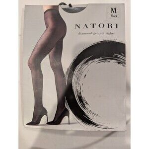 Natori NTN05436 Geo Diamond  Geo Net Tights Black Size Medium